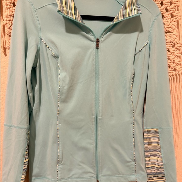 Under Armour Light Blue Women’s Jacket Subtle Stripe Pattern Athletic Outerwear - Picture 2 of 2